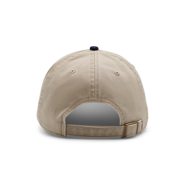 Beige baseball cap on a white background
