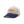 Beige and blue cap with red text on a white background